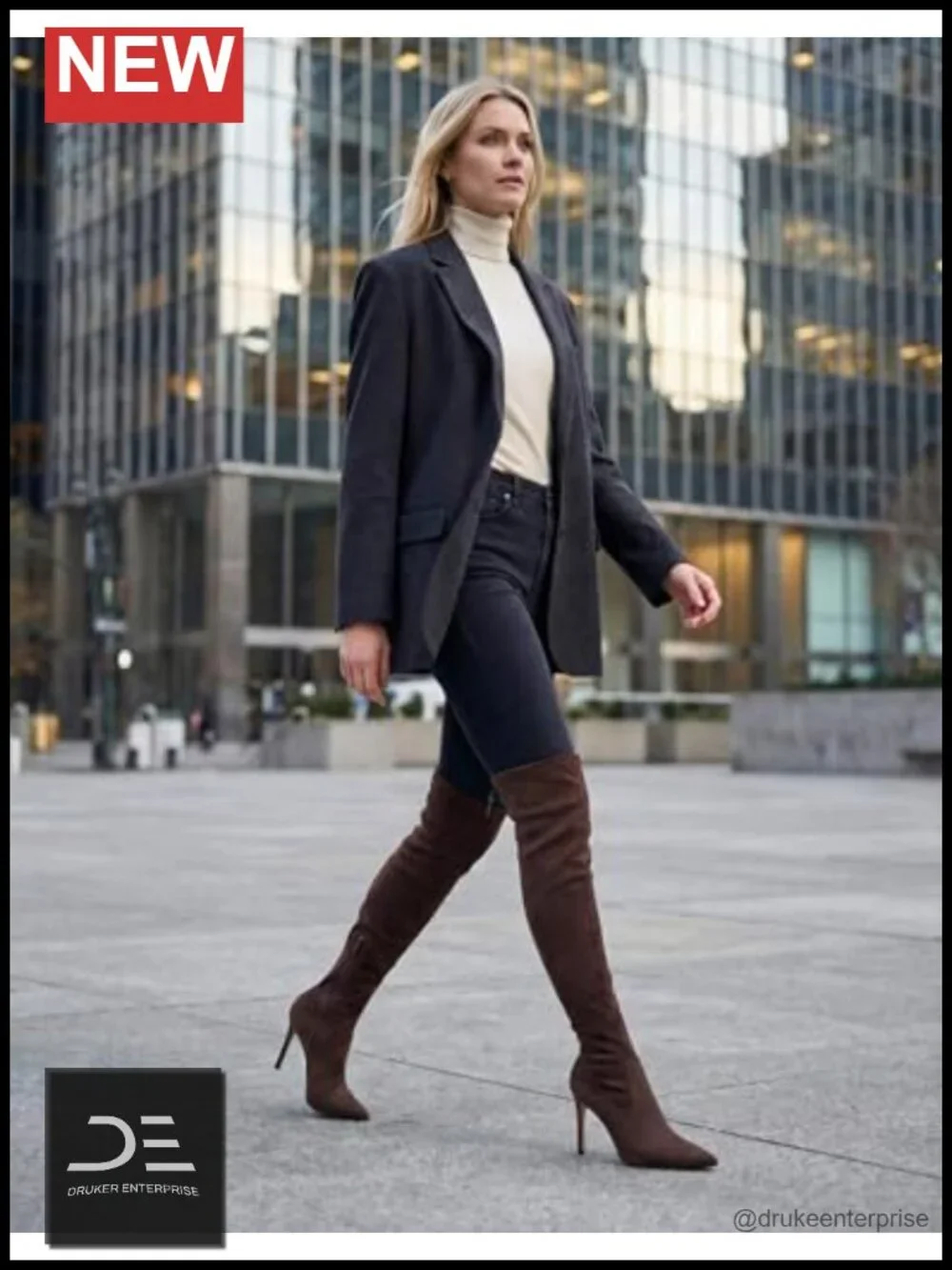Women's Over the Knee Suede Heel Boots Pointed Toe Stretch Thigh High 4in